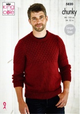 Knitting Pattern - King Cole 5820 - Chunky - Men's Sweater & Slipover